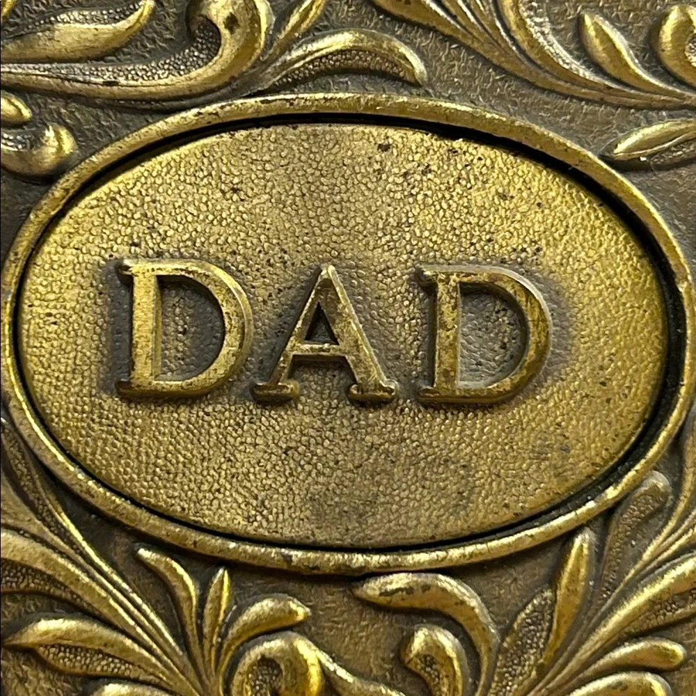 Vintage the Kenny Co DAD 1977 western brass belt buckle limited